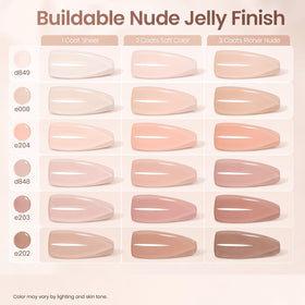 beetles Gel Polish Nude Gel Nail Polish bottles in various shades