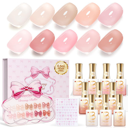 beetles Gel Polish Nude Gel Nail Polish Set 10 colours front view