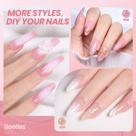 beetles Gel Polish Nude Gel Nail Polish Set bottles in a lifestyle setting
