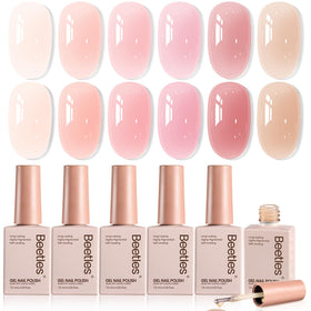 beetles Gel Polish Nude Gel Nail Polish Set front view with six bottles