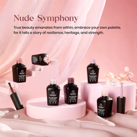 beetles Gel Polish Nude Gel Nail Polish Set showing the beautiful pink and brown shades