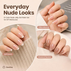 beetles Gel Polish Nude Gel Nail Polish Set with applicator