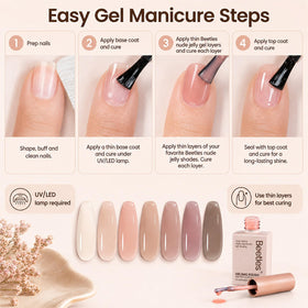 beetles Gel Polish Nude Gel Nail Polish swatches on nails