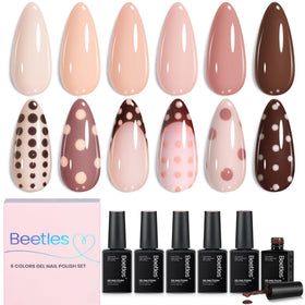 beetles Gel Polish Nude Gel Polish Set 6PCS front view