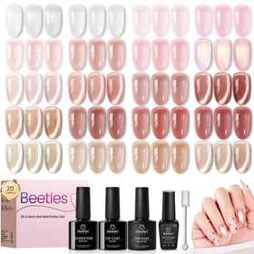 beetles Gel Polish Nude Gel Polish Set with 20 colours and magnet