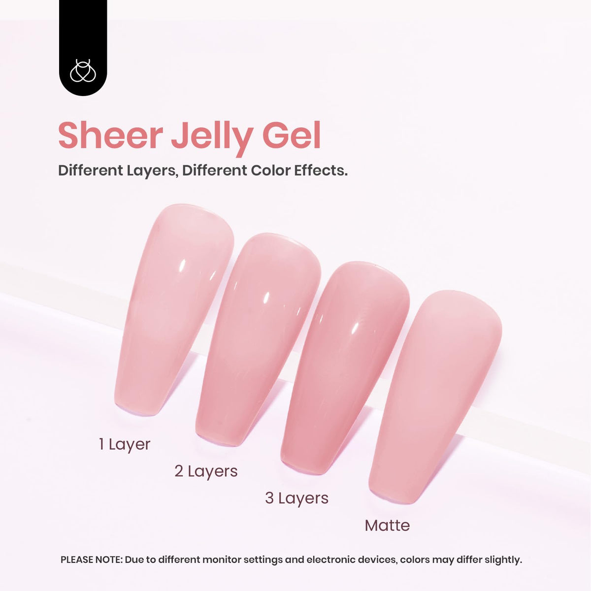 beetles Gel Polish Nude Pink Gel Nail Polish 15ml applied on nails
