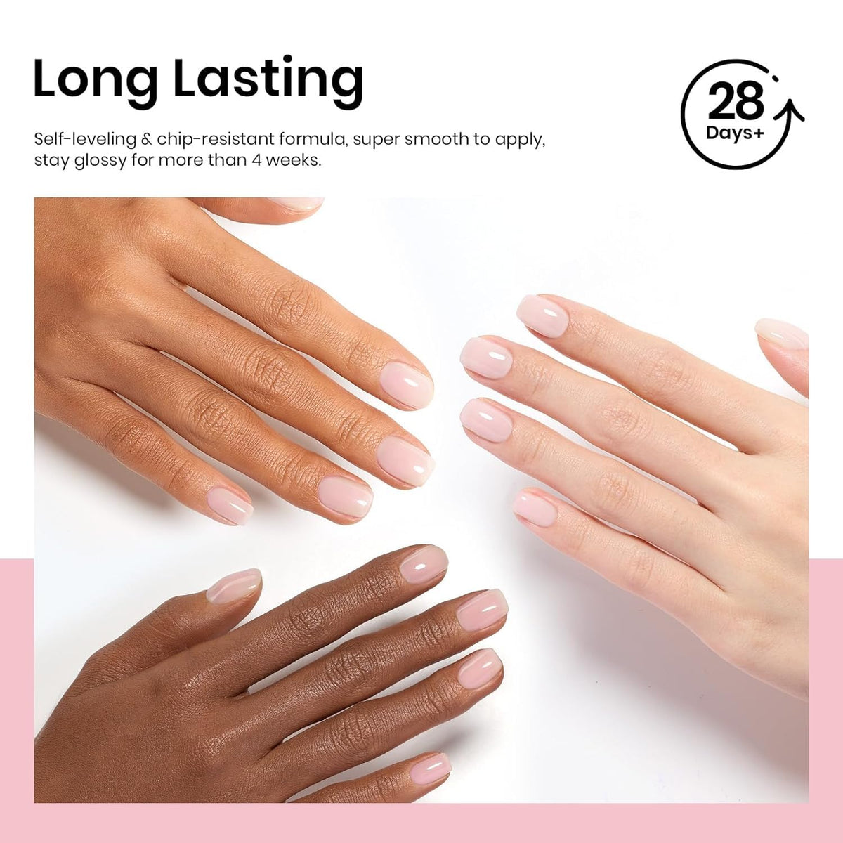beetles Gel Polish Nude Pink Gel Nail Polish 15ml close-up of texture