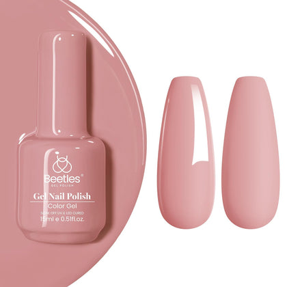 beetles Gel Polish Nude Pink Gel Nail Polish 15ML front view