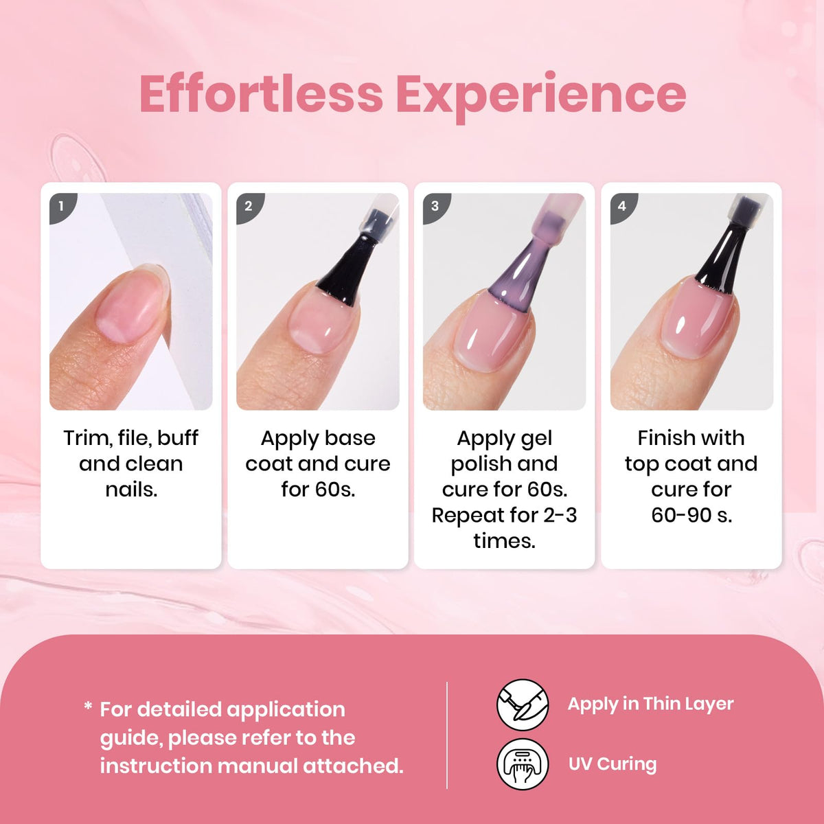 beetles Gel Polish Nude Pink Gel Nail Polish 15ml with nail art accessories