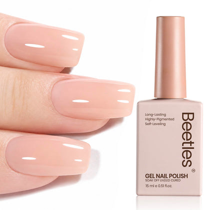 beetles Gel Polish Nude Pink Jelly Gel Nail Polish 15ML front view