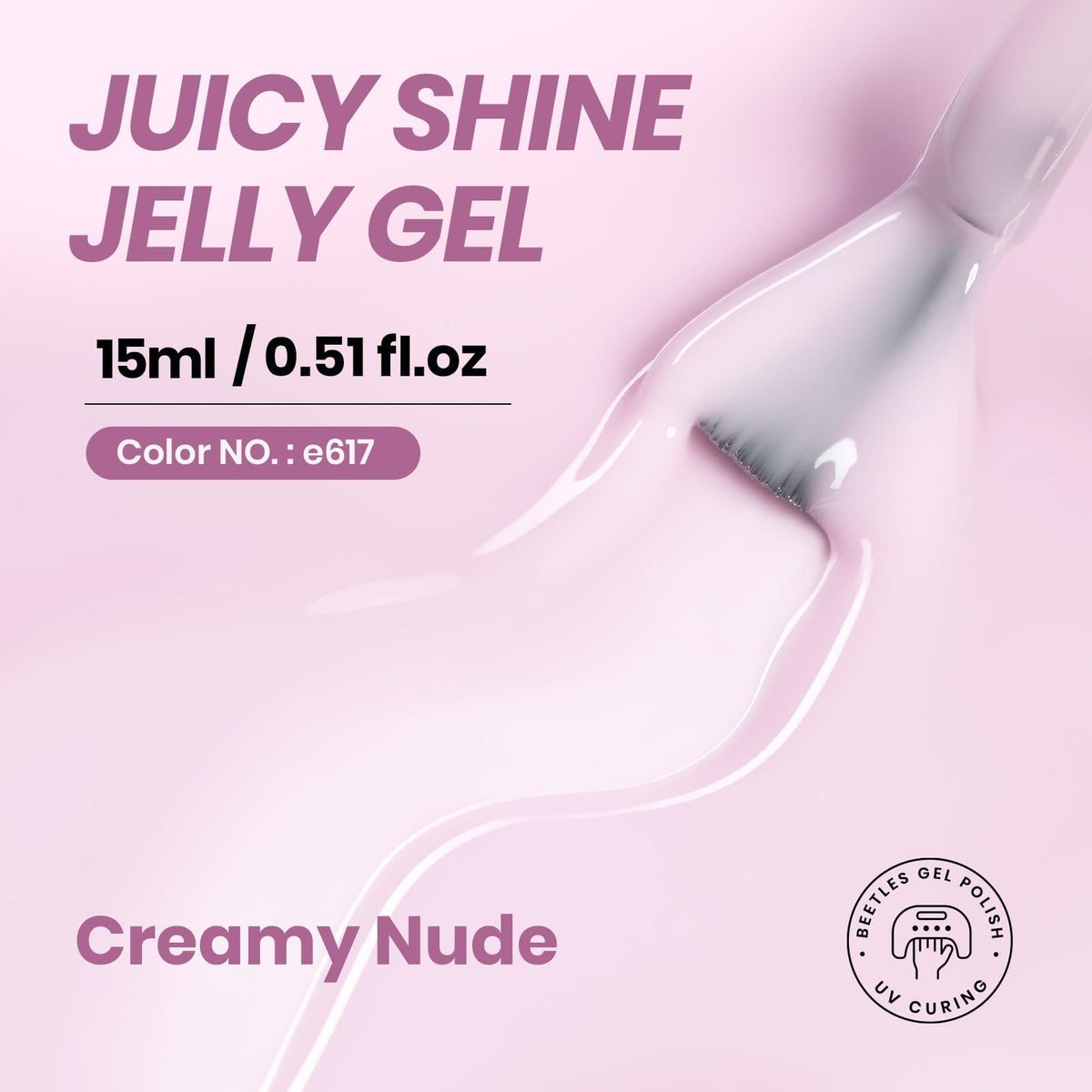 beetles Gel Polish Nude Purple Jelly Gel Nail Polish 15ml bottle with cap