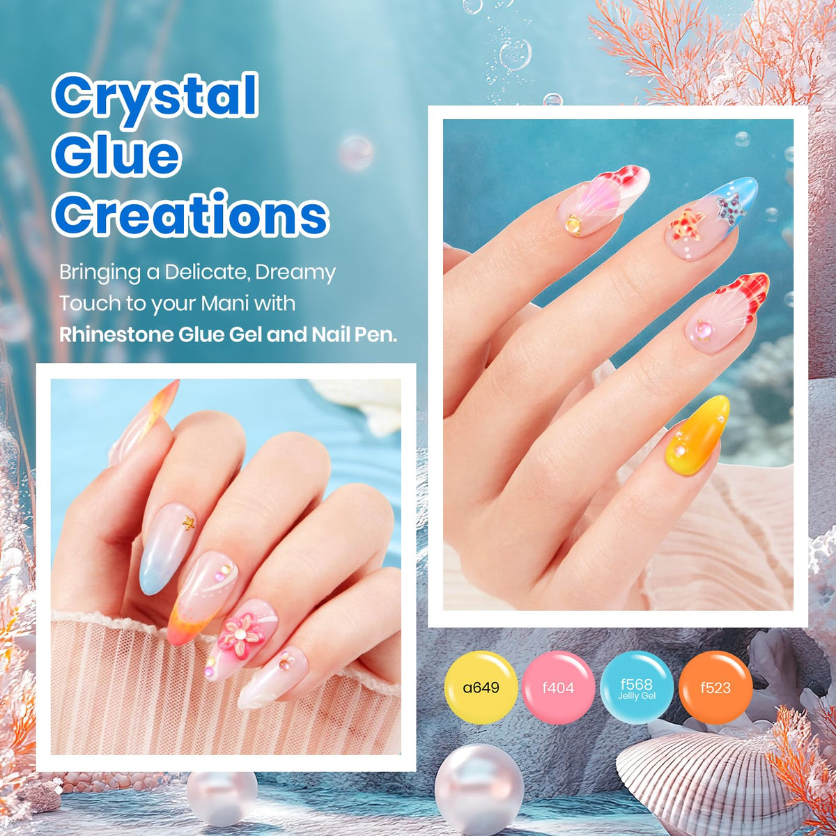 beetles Gel Polish Ocean Odyssey chrome nail powder close-up