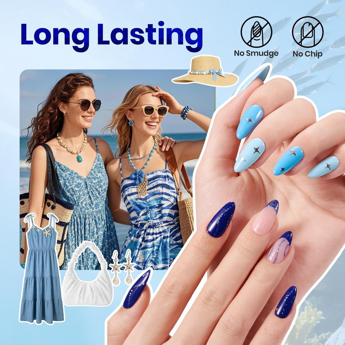 beetles Gel Polish Ocean Starlight blue nail polish bottle
