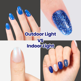 beetles Gel Polish Ocean Starlight nail polish with cotton pad