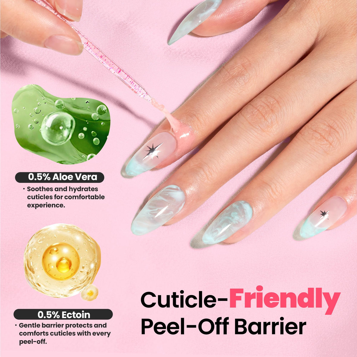 beetles Gel Polish Odorless Liquid Latex application on nails