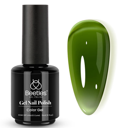 beetles Gel Polish Olive Green 15ml front view