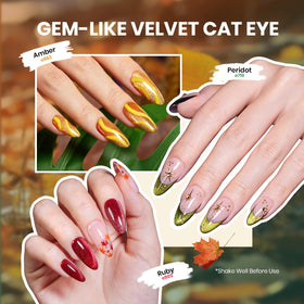 beetles Gel Polish olive green cat eye gel in bottle