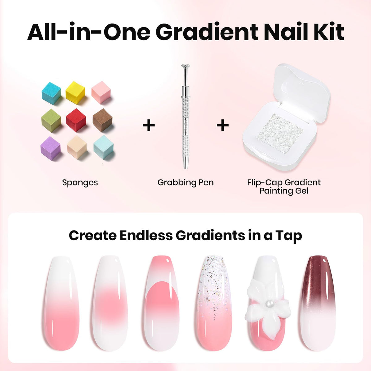 beetles Gel Polish Ombre Nail Sponge close-up