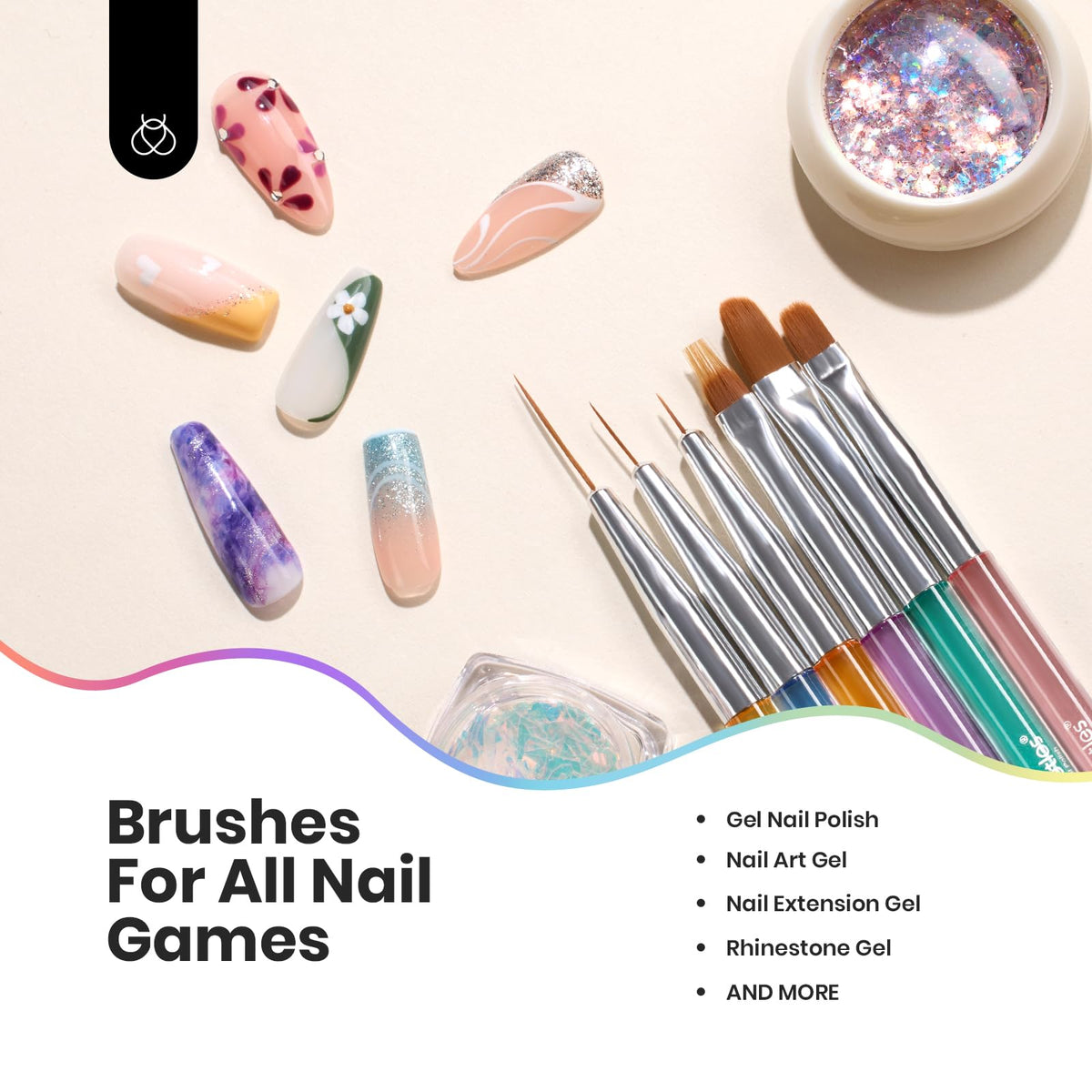 beetles Gel Polish Oval Brush and Dotting Pen