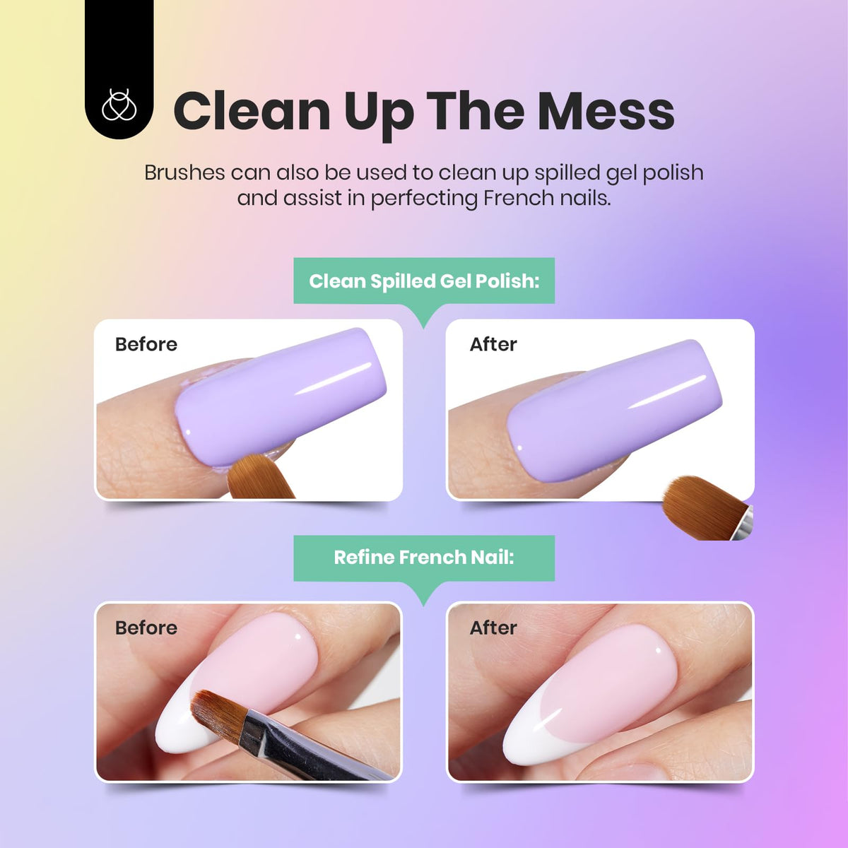 beetles Gel Polish Oval Brush and Sharp Oval Brush