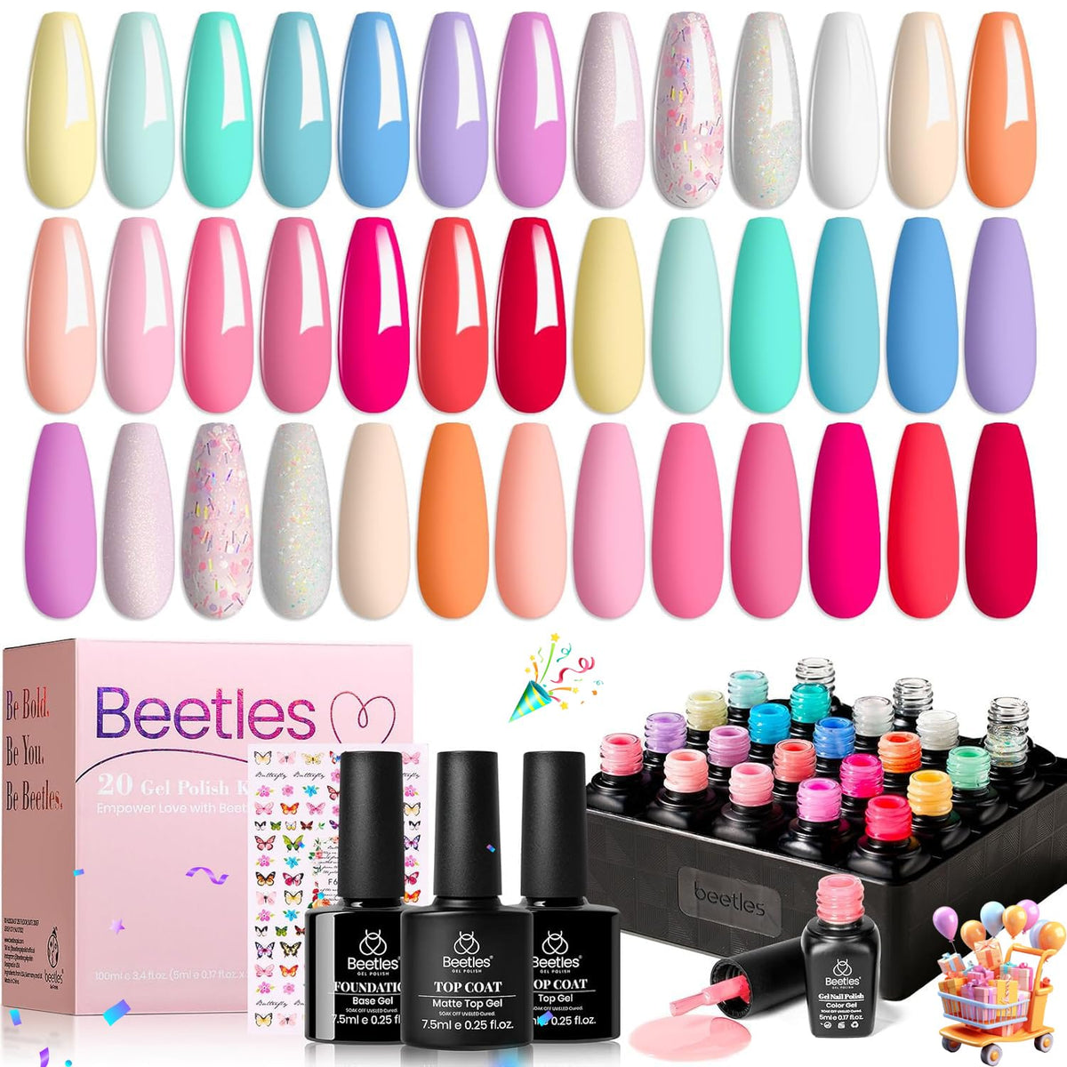 beetles Gel Polish pastel gel nail kit with tools