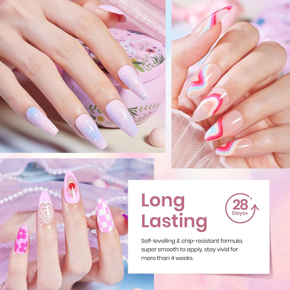 beetles Gel Polish pastel glitter gel close-up