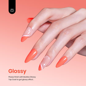 beetles Gel Polish Peachy Orange applied on nails