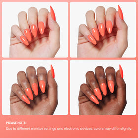 beetles Gel Polish Peachy Orange with UV lamp