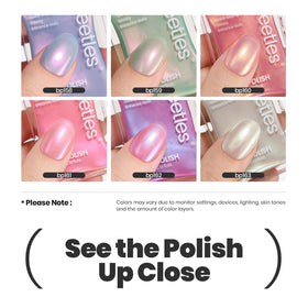 beetles Gel Polish Pearl Nail Polish in white shade close-up