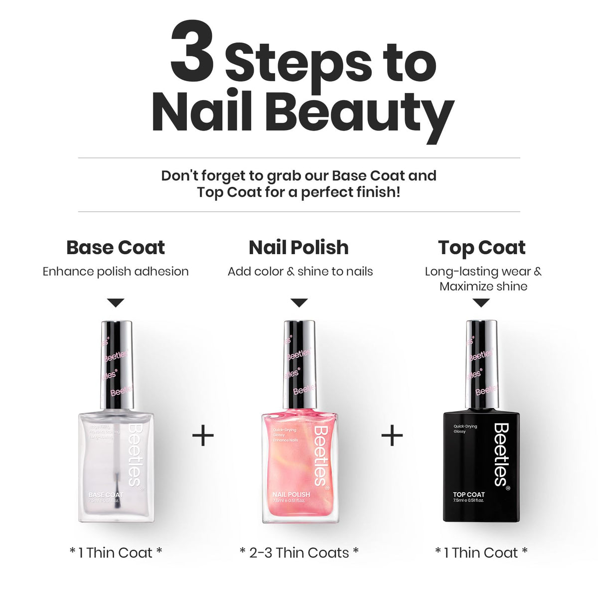 beetles Gel Polish Pearl Nail Polish Set displayed with nail art tools