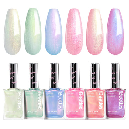 beetles Gel Polish Pearl Nail Polish Set front view with 6 colours
