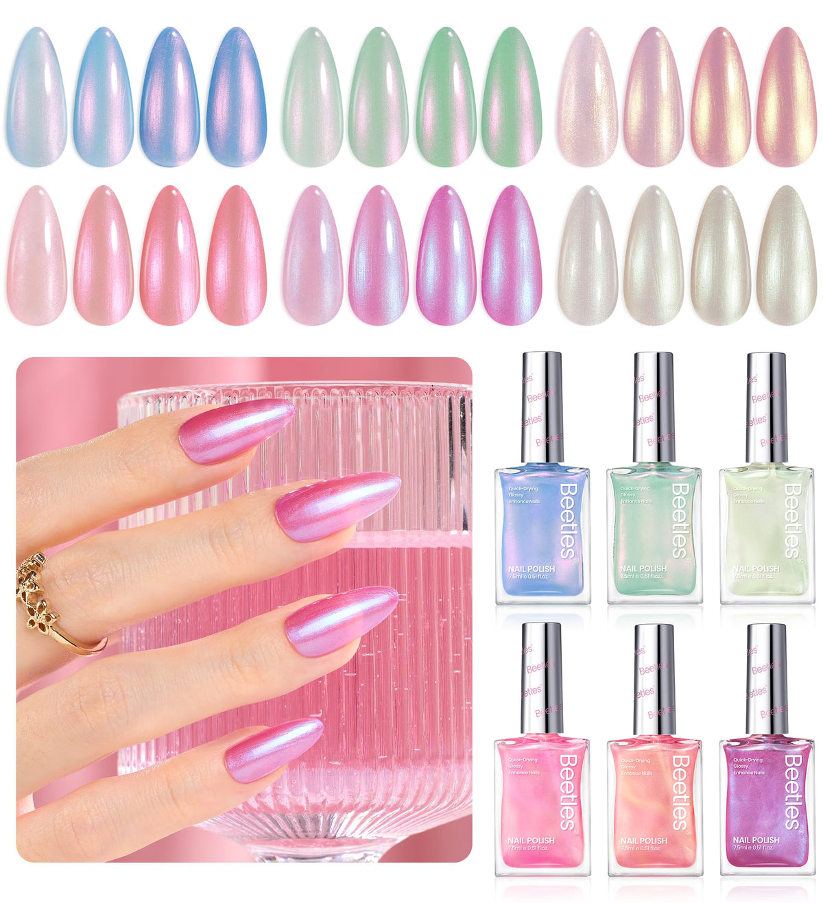 beetles Gel Polish Pearl Nail Polish Set packaging view