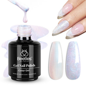 beetles Gel Polish Pearl White Gel Nail Polish 15ML front view