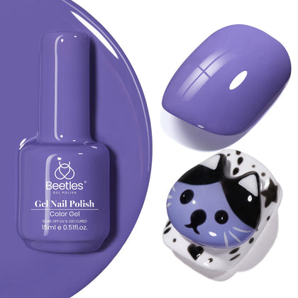 beetles Gel Polish Periwinkle Purple 15ml bottle front view