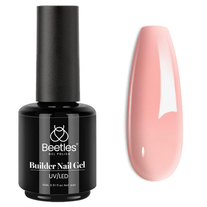 beetles Gel Polish Pink Builder Gel 15ml bottle front view