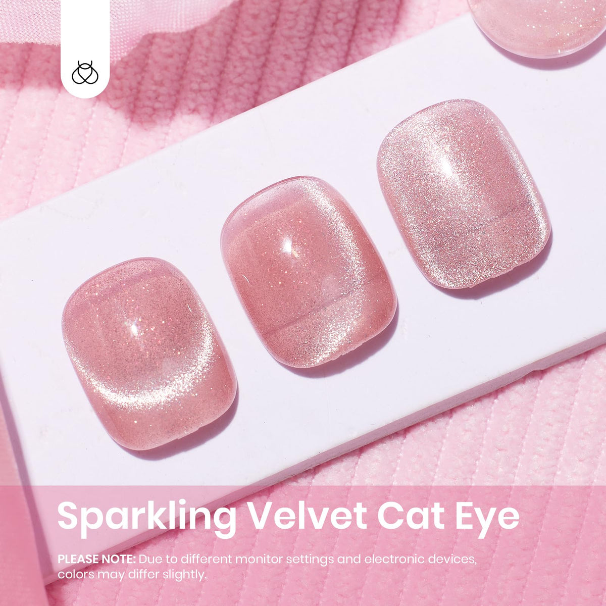 beetles Gel Polish Pink Cat Eye Gel Nail Polish 15ML application on nails