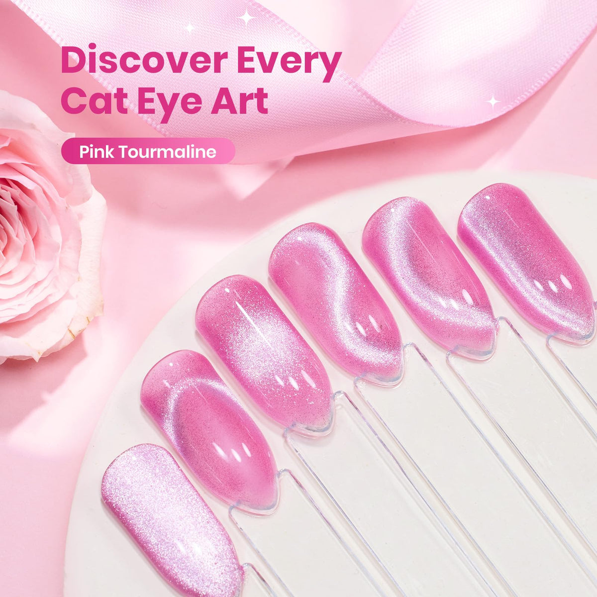beetles Gel Polish Pink Cat Eye Gel Nail Polish with magnetic stick