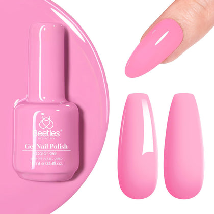 beetles Gel Polish Pink Gel Nail Polish 15ML front view