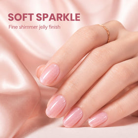 beetles Gel Polish Pink Glitter Gel application on nails