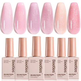 beetles Gel Polish Pink Glitter Gel Set packaging front view