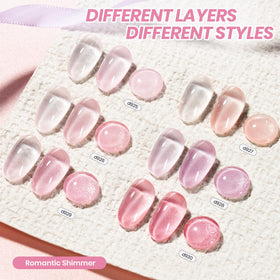 beetles Gel Polish Pink Glitter Gel Set six bottles display