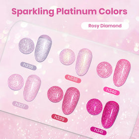 beetles Gel Polish pink glitter polish with UV lamp