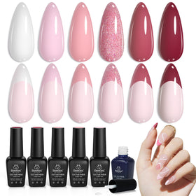 beetles Gel Polish Pink & Red Gel Nail Polish Set front view