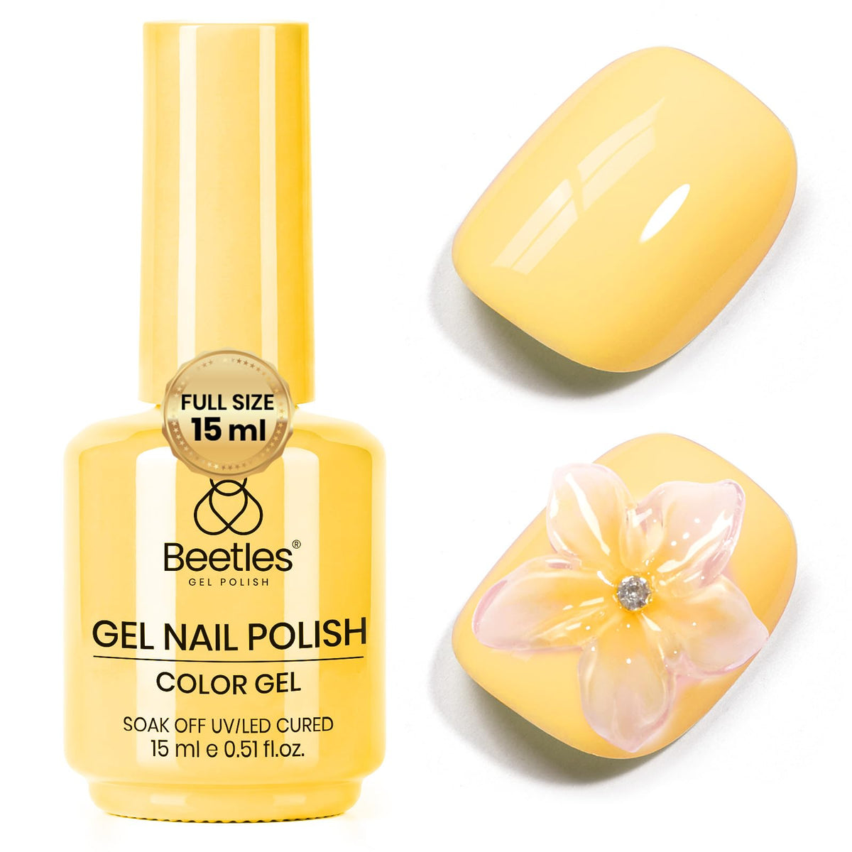 beetles Gel Polish Plumeria Yellow Gel Nail Polish 15ML front view