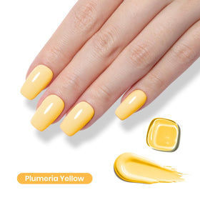 beetles Gel Polish Plumeria Yellow Gel Nail Polish bottle side view
