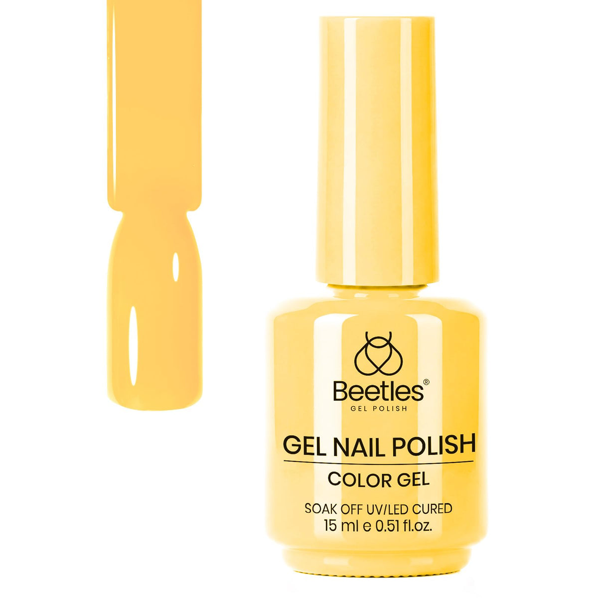 beetles Gel Polish Plumeria Yellow Gel Nail Polish in a beauty setup
