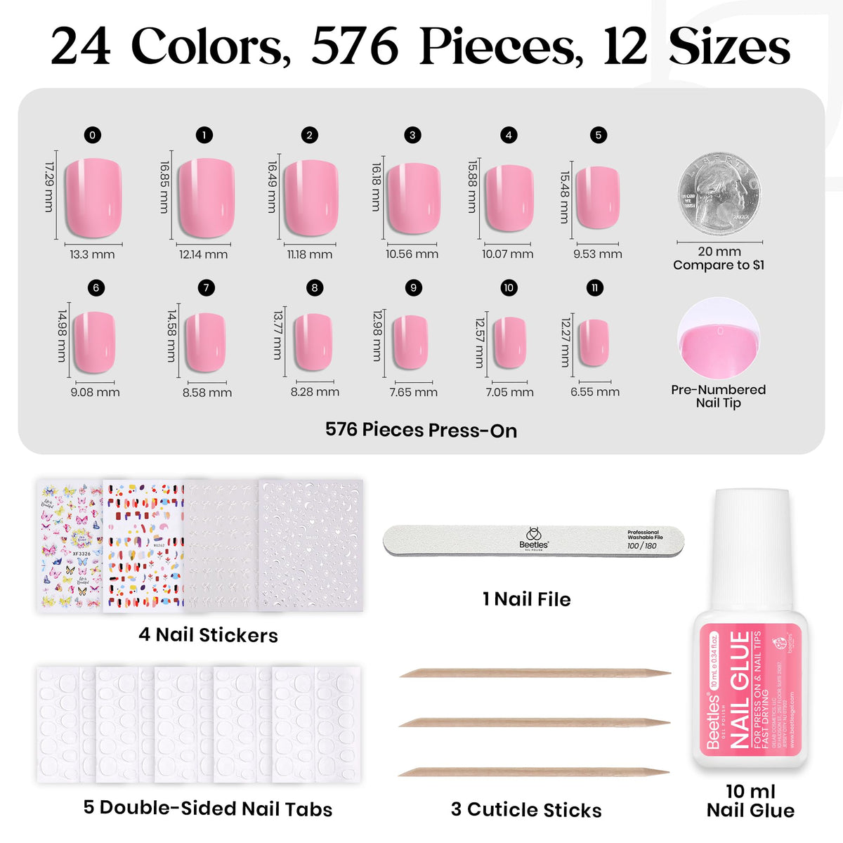 beetles Gel Polish Press on Nails with glitter designs