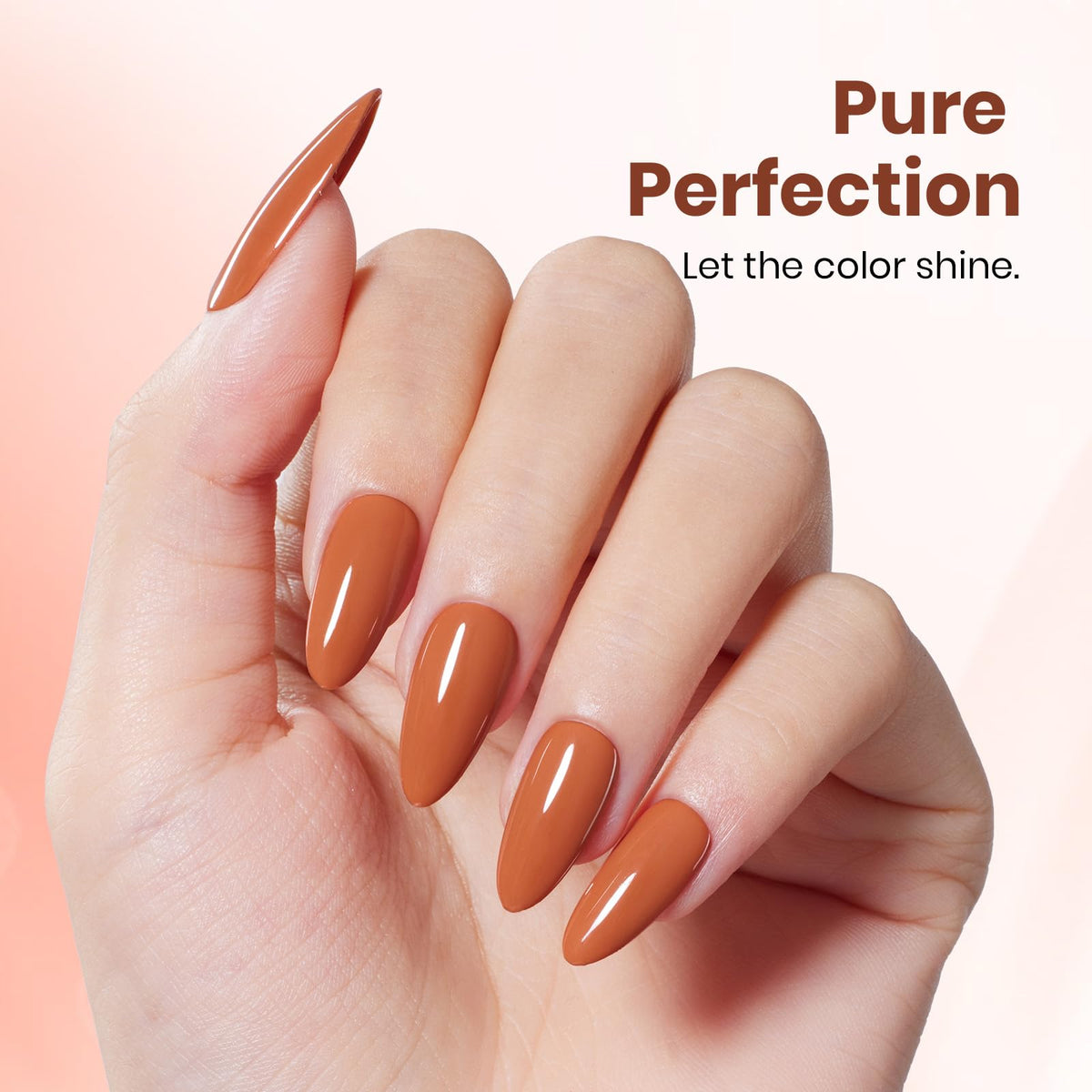 beetles Gel Polish Pumpkin Burnt Orange 15ML applied on nails