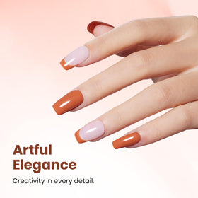 beetles Gel Polish Pumpkin Burnt Orange 15ML with LED nail lamp