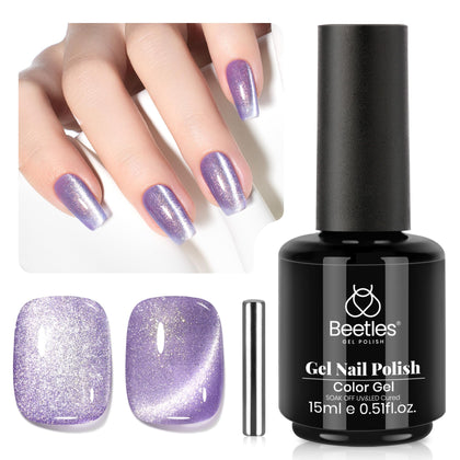 beetles Gel Polish Purple Cat Eye Gel Polish 15ML front view